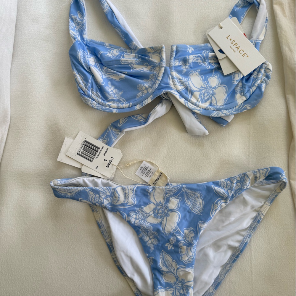 L*Space Light Blue Floral Bikini